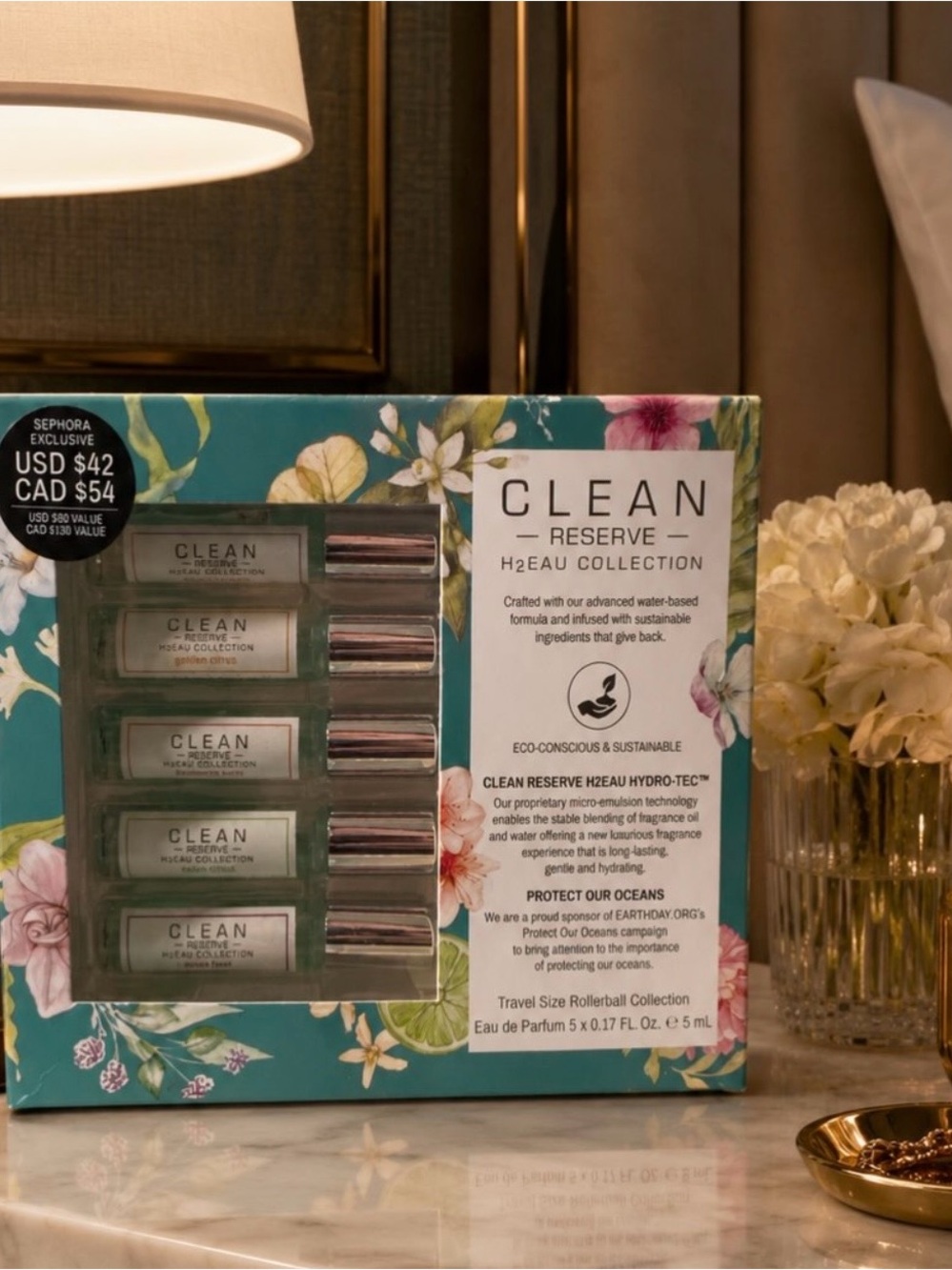 CLEAN Reserve H2EAU Collection Travel Rollerball Set of 5!!